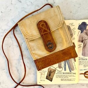 Vintage 1980’s Banana Republic Linen and Leather Document Bag